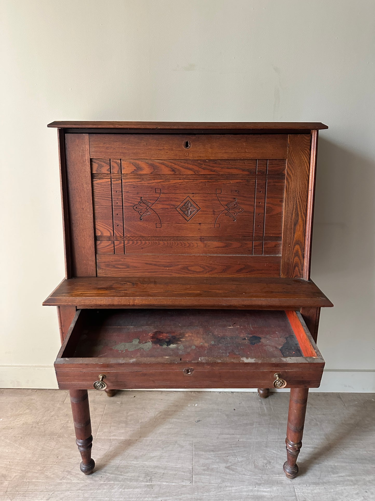 Oak secretary desk