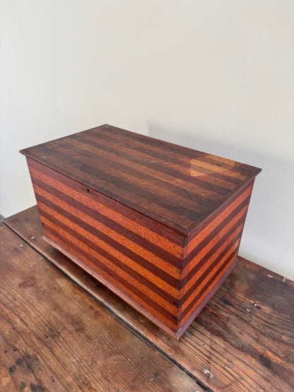 Pennsylvania Sheraton striped mixed wood miniature chest