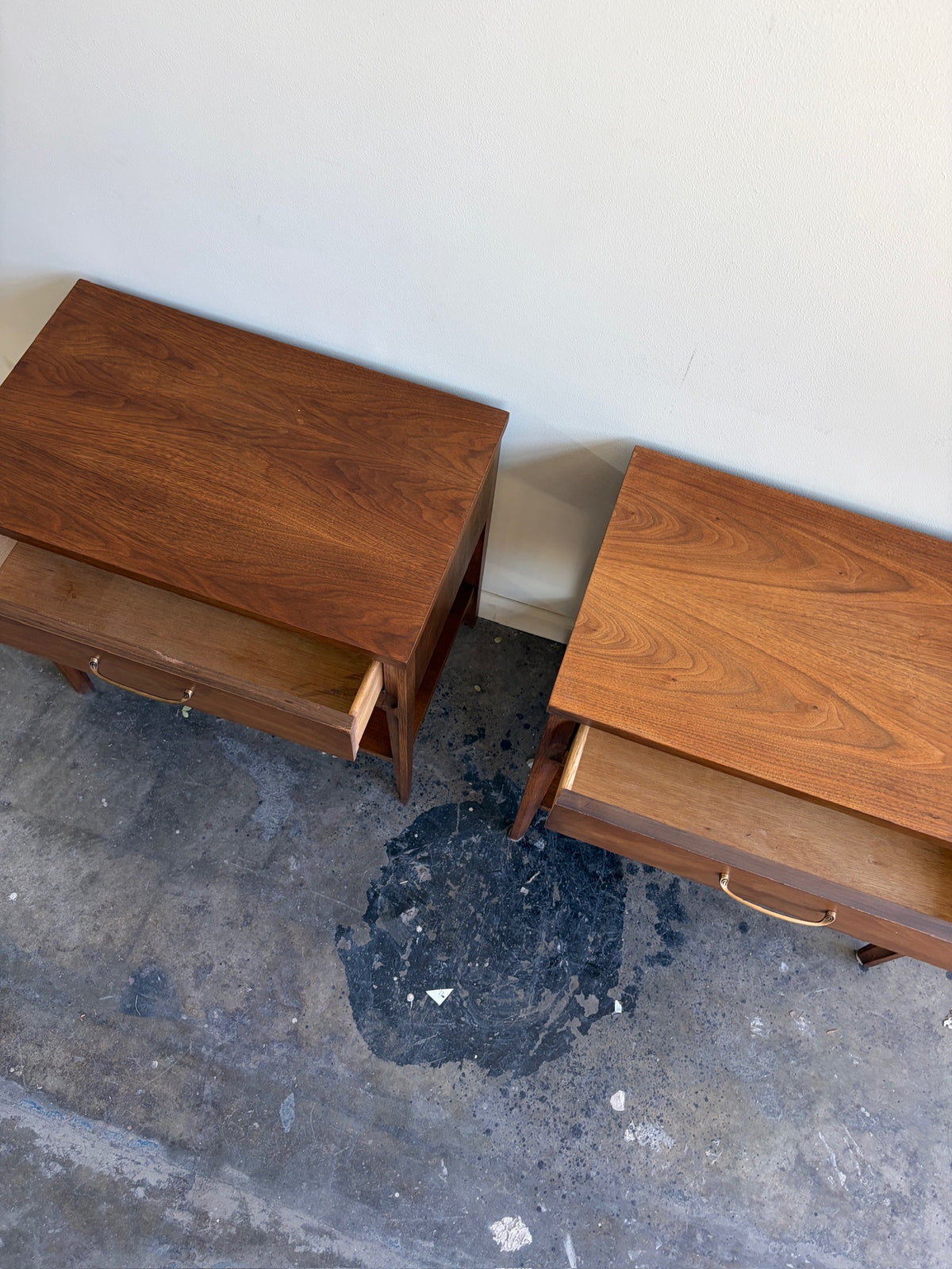 Pair of Broyhill Walnut Nightstands