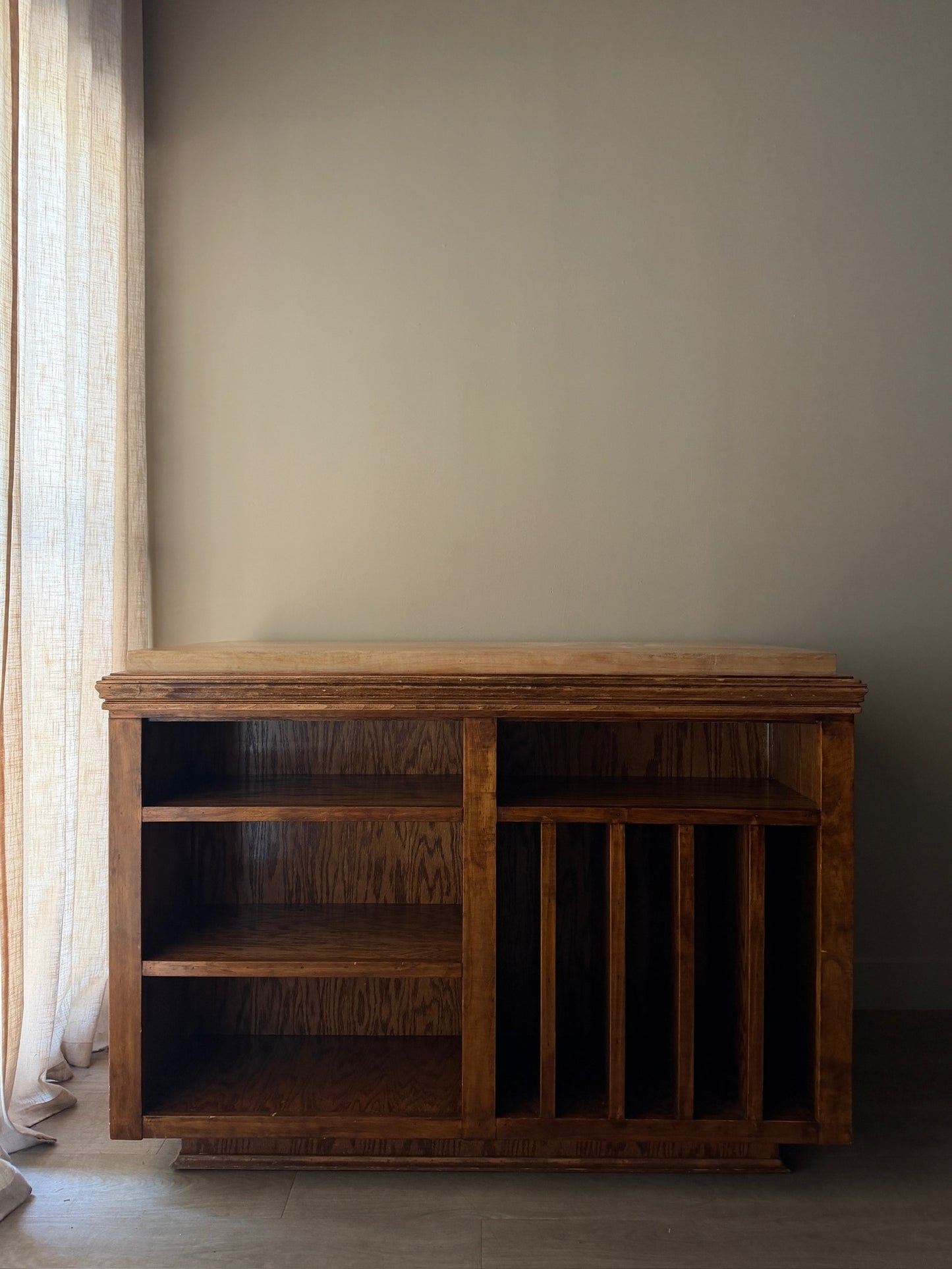 Oak mercantile table/island with butcher block top