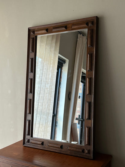 Danish carved oak mirror