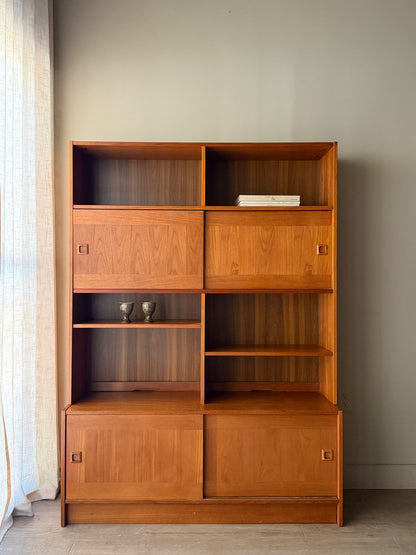 Danish teak hutch with sliding doors