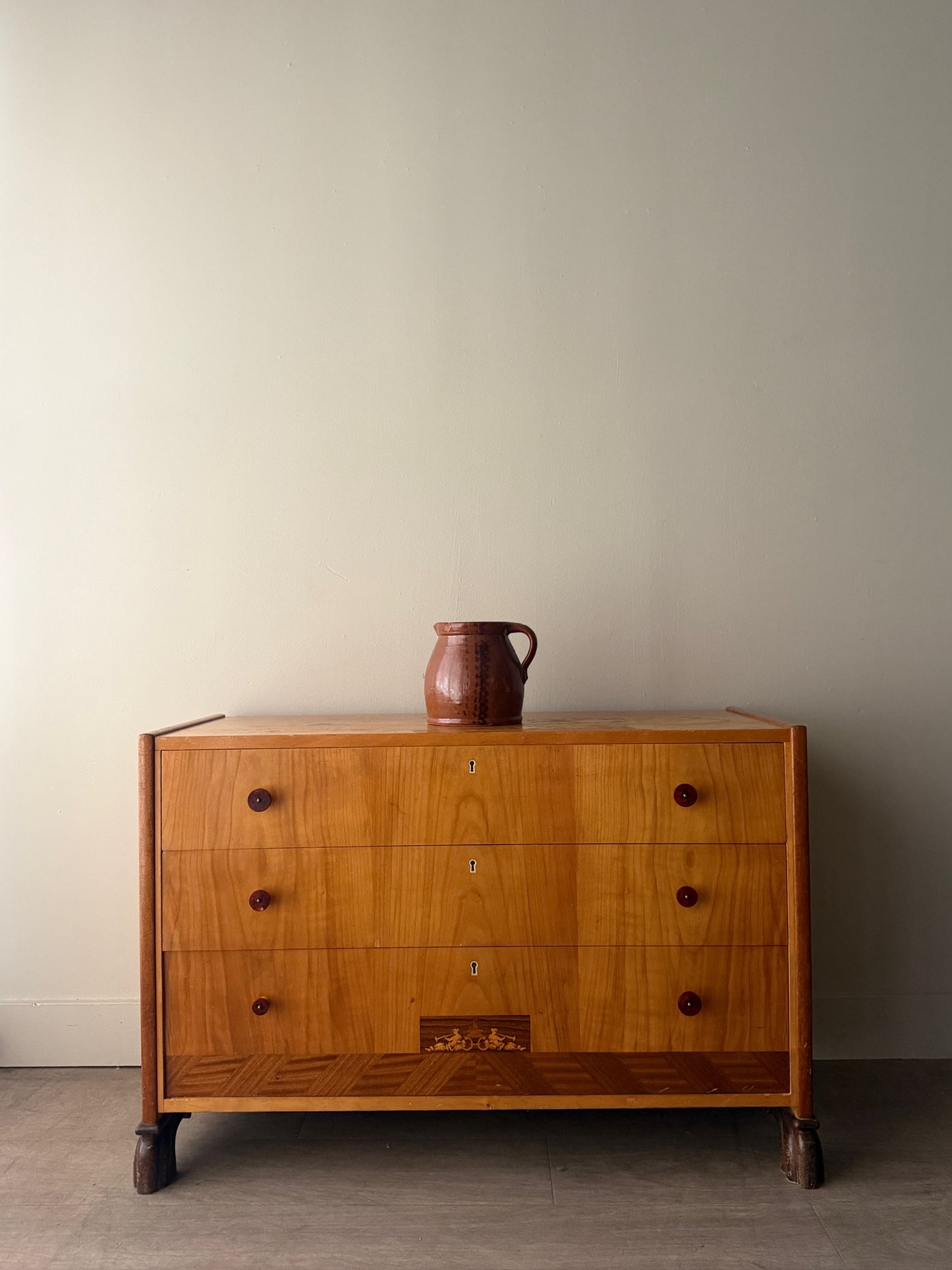 Mjolby Intarsia Swedish 3 drawer dresser