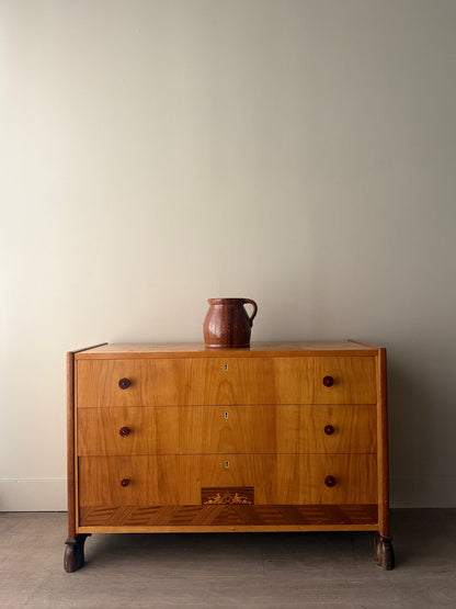 Mjolby Intarsia Swedish 3 drawer dresser