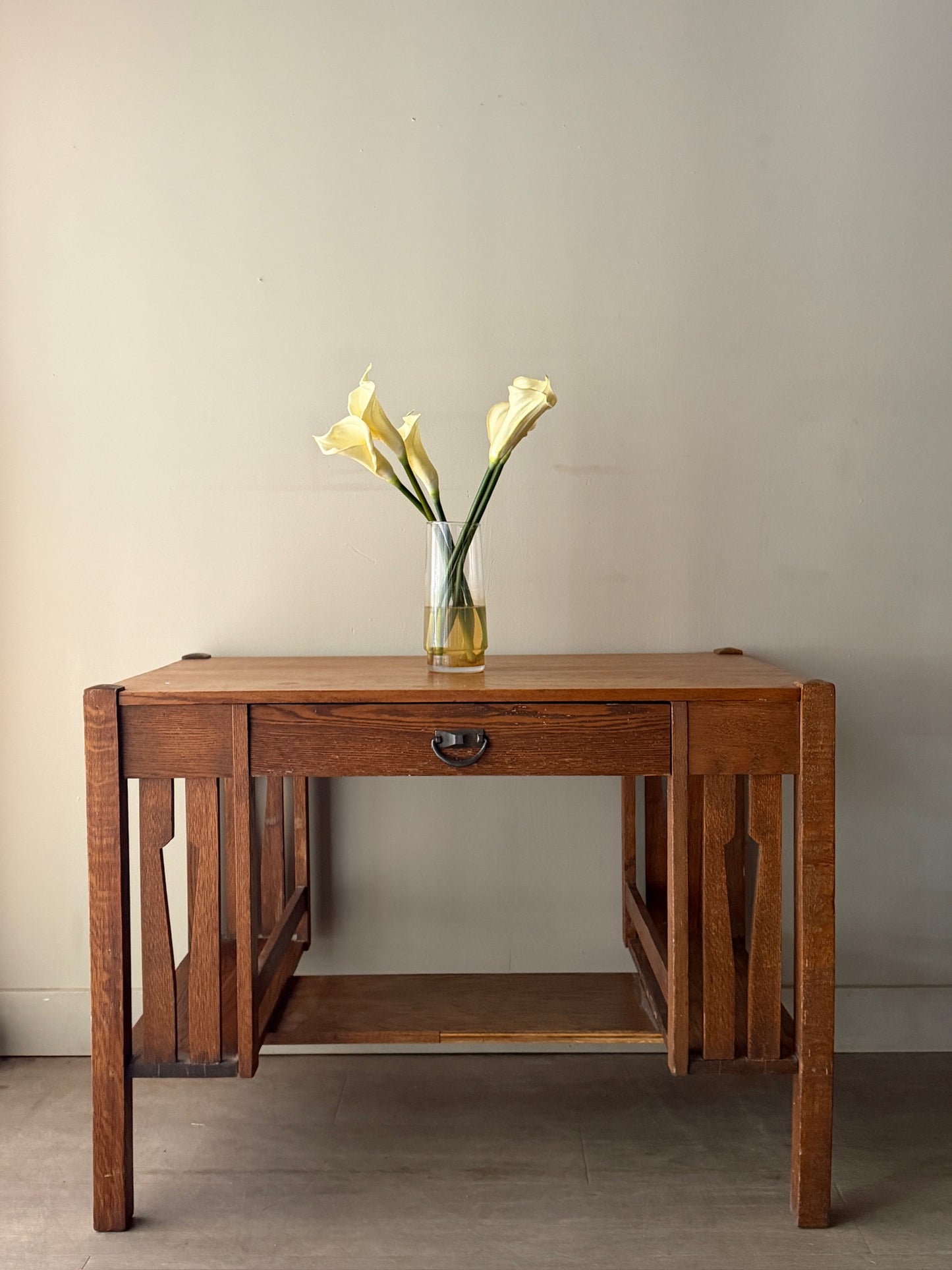 Mission oak library table desk