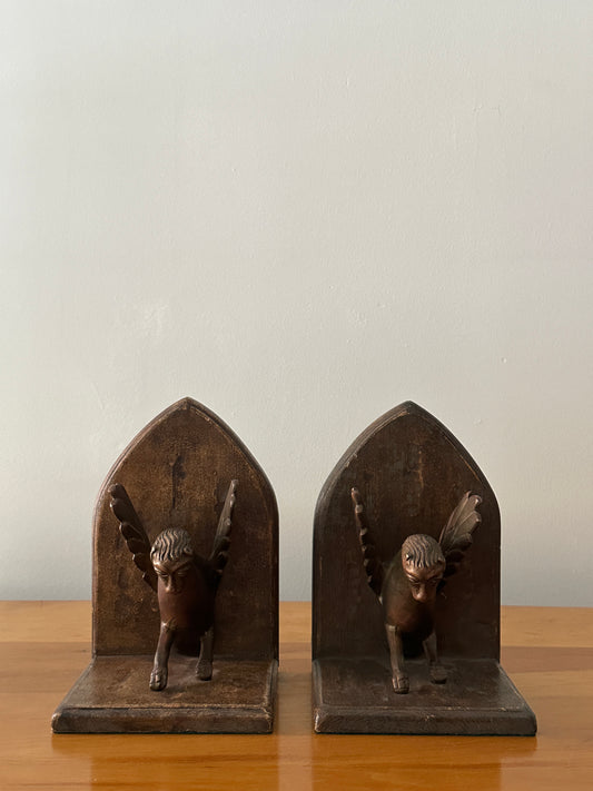 Winged Griffin bookends