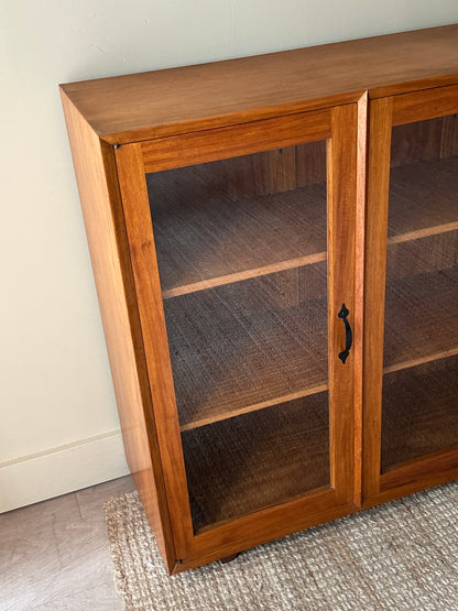 Walnut glass display case