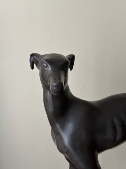 Bronze whippet statue