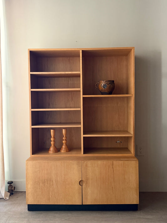 Sven Ellekar for Bramin Danish two piece oak hutch