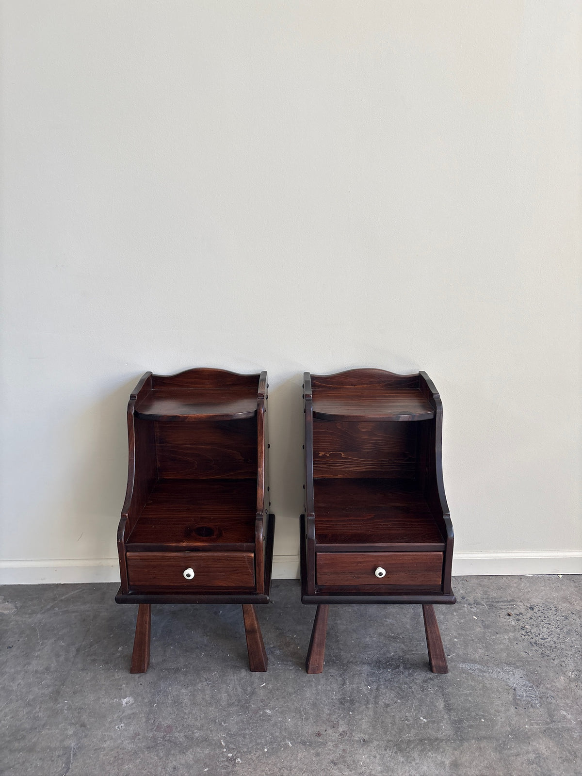 Pine nightstands. Sold as a pair.