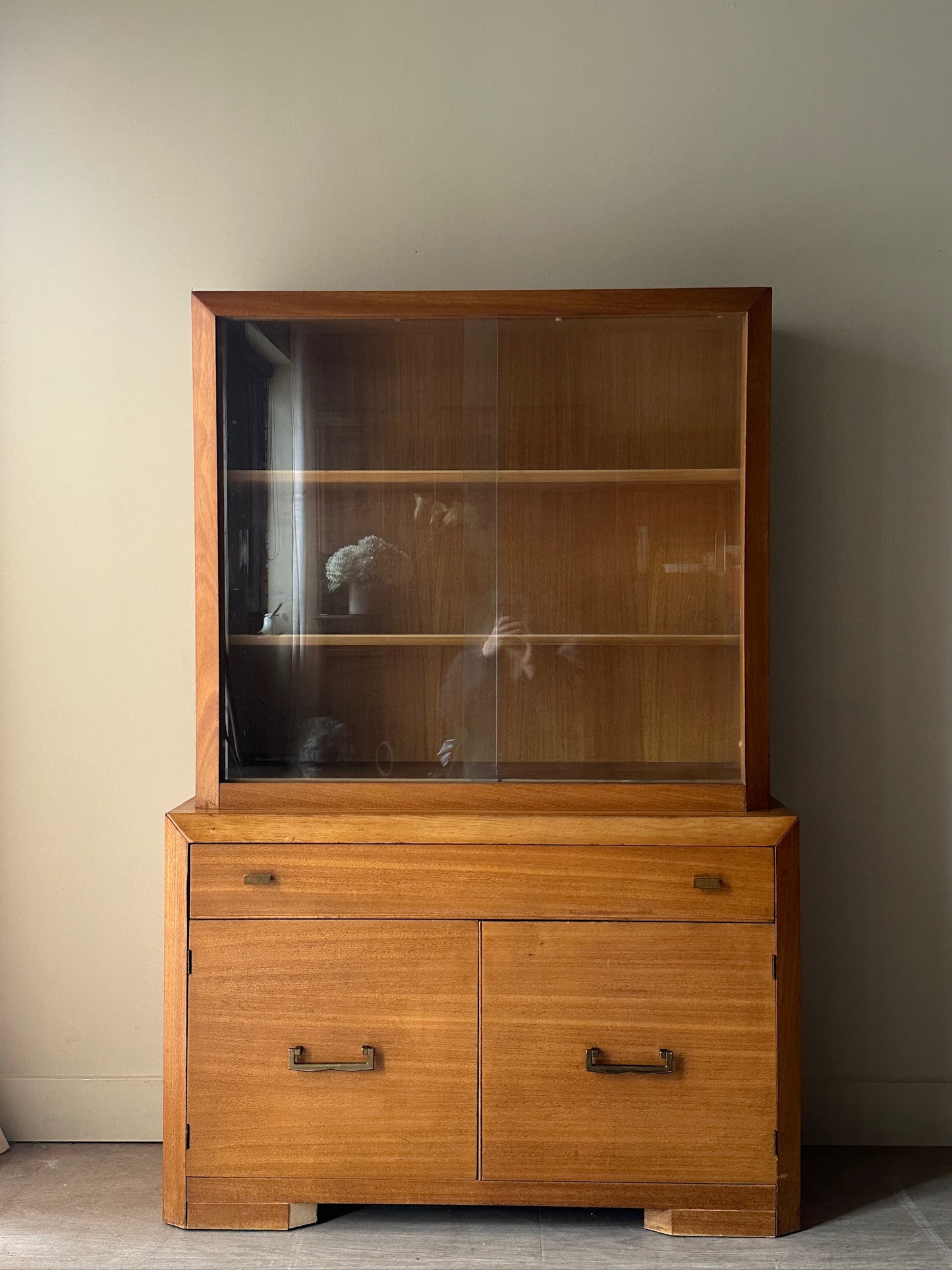 Walnut display hutch