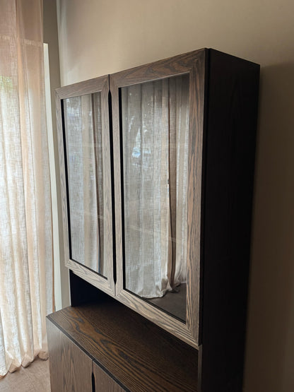 Danish oak display hutch
