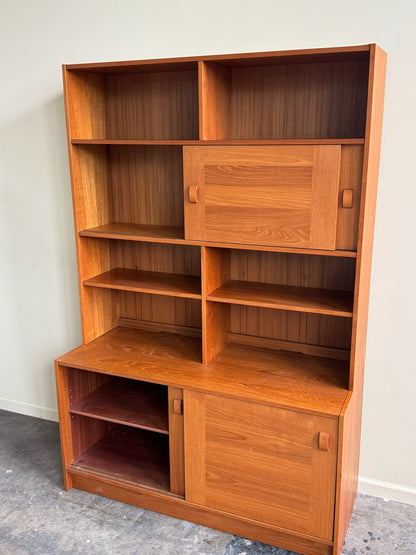 Danish teak two-piece hutch