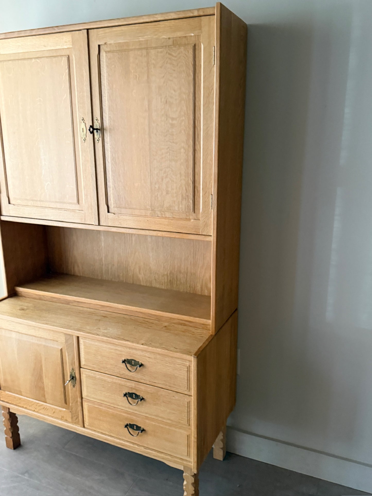 Danish oak hutch with drawers