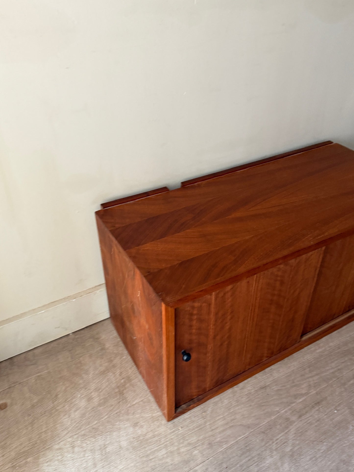 Walnut floating cabinet
