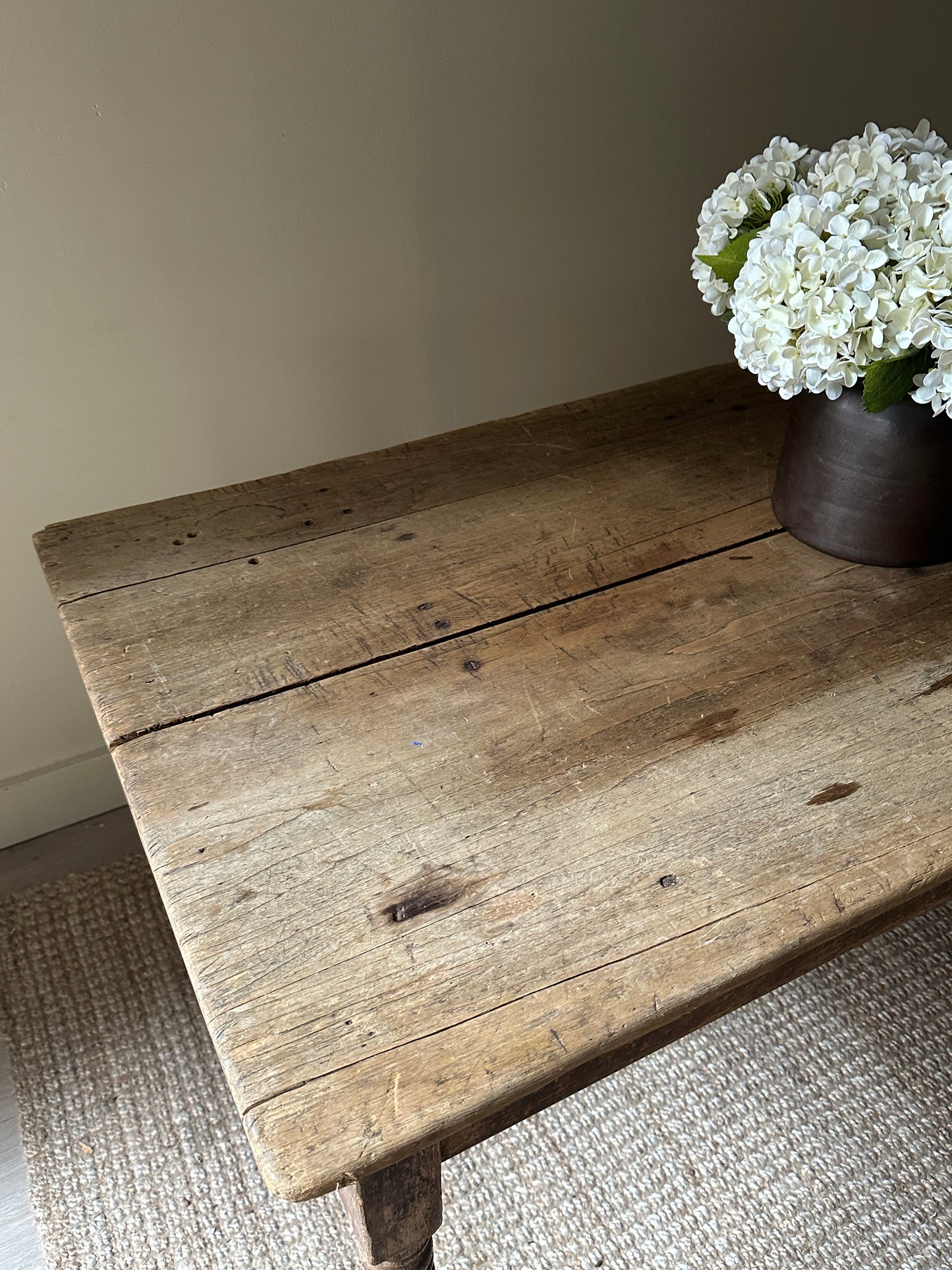 Pine farmhouse dining table