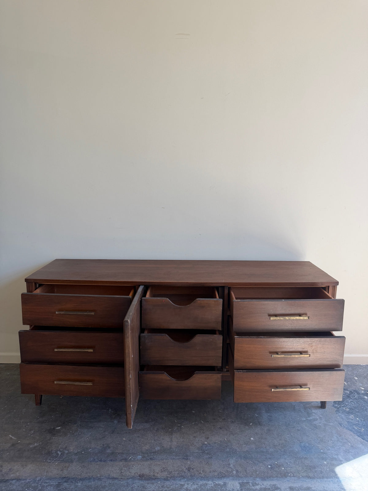 Walnut 9 drawer dresser