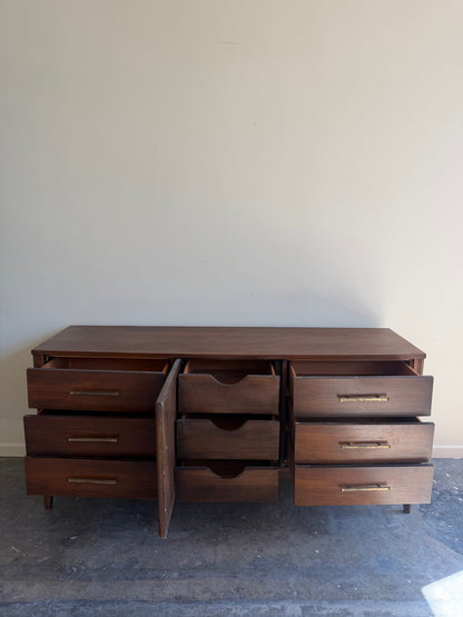 Walnut 9 drawer dresser