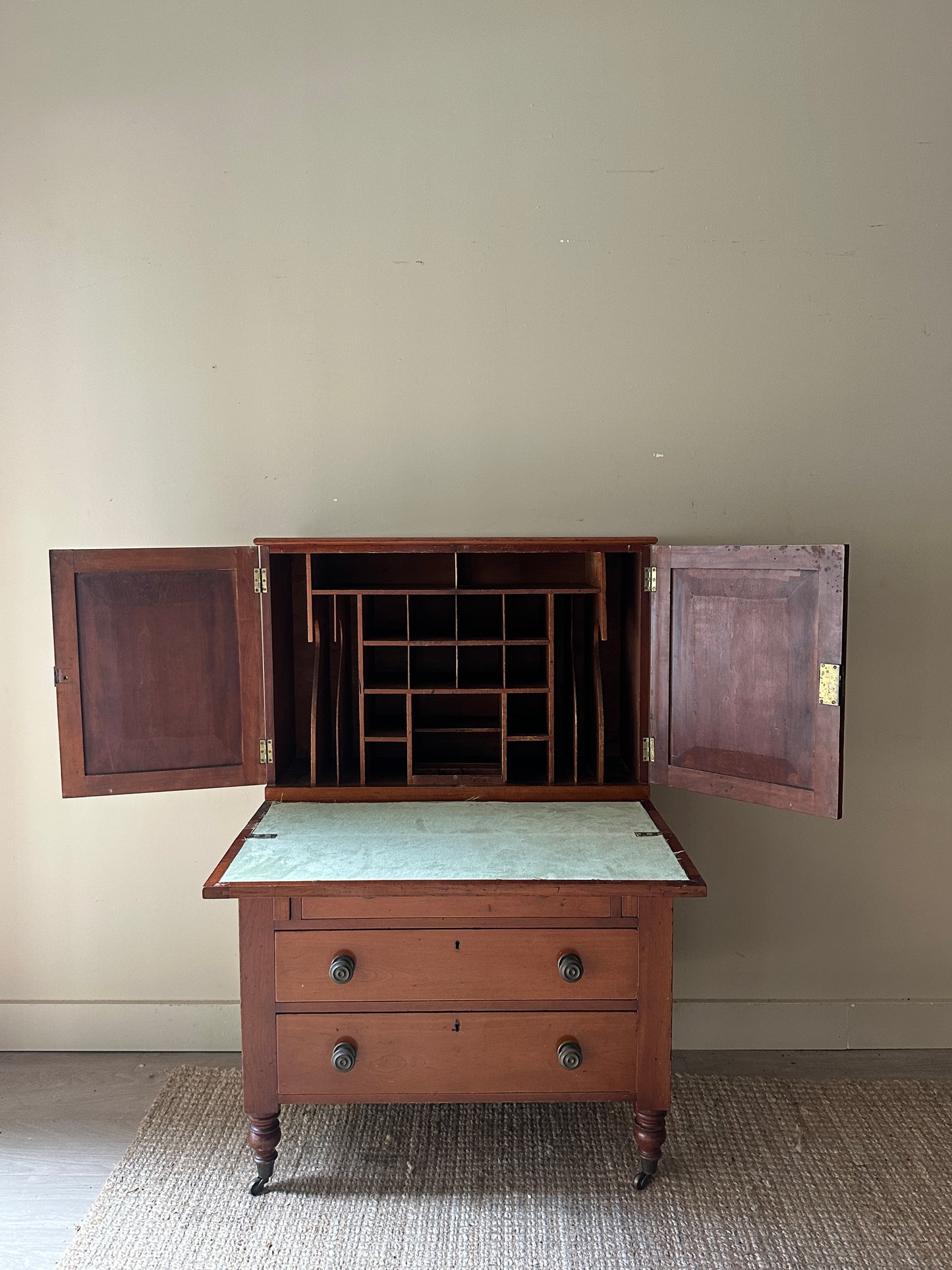 Pine secretary hutch