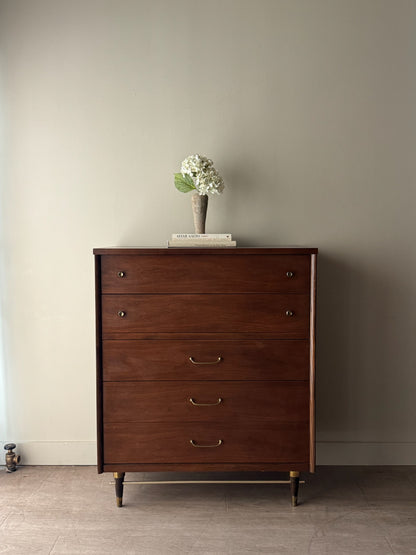 Walnut tallboy dresser