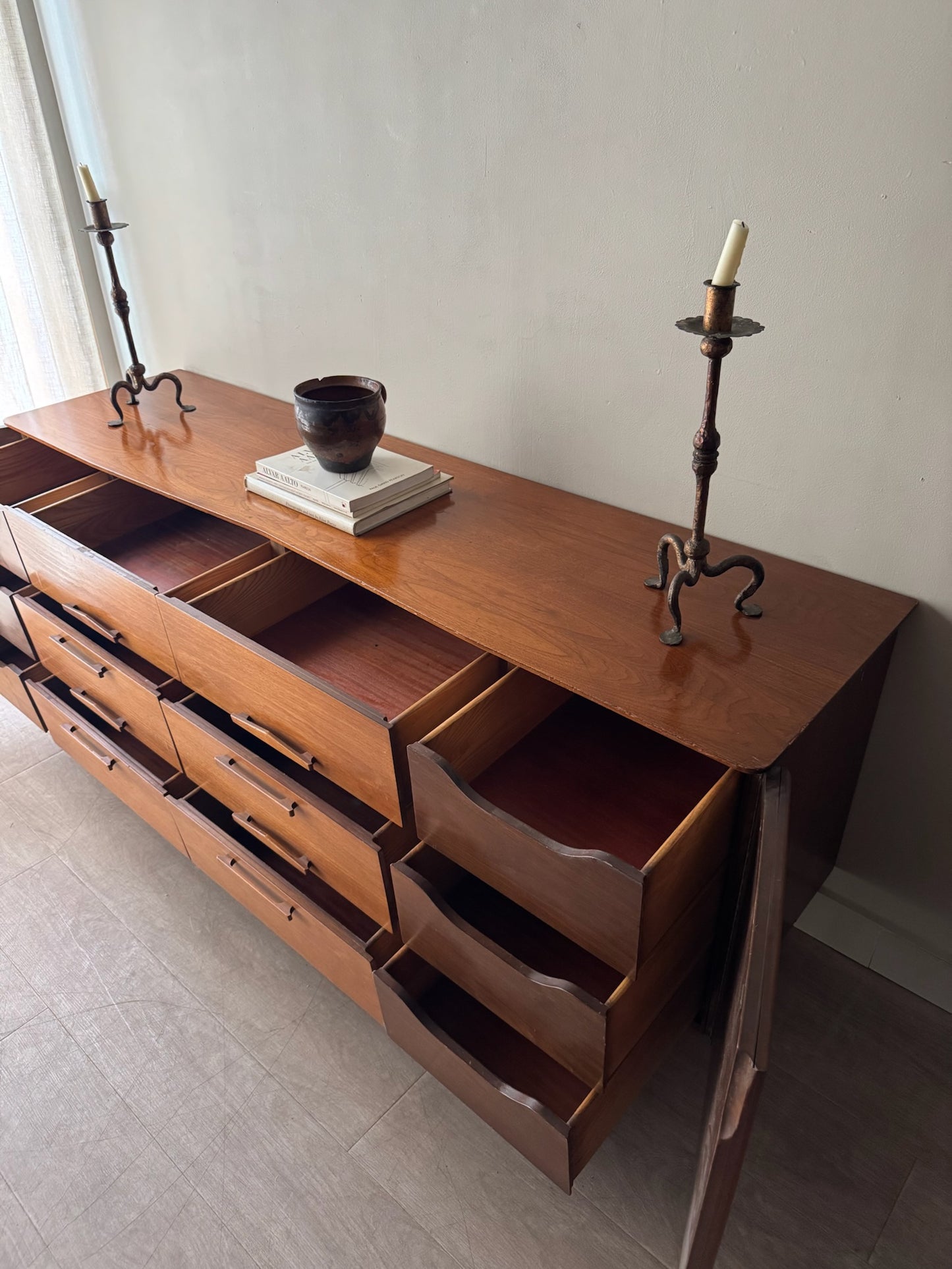 Walnut 12 drawer dresser