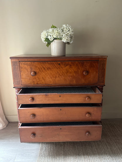 Mixed wood secretary dresser