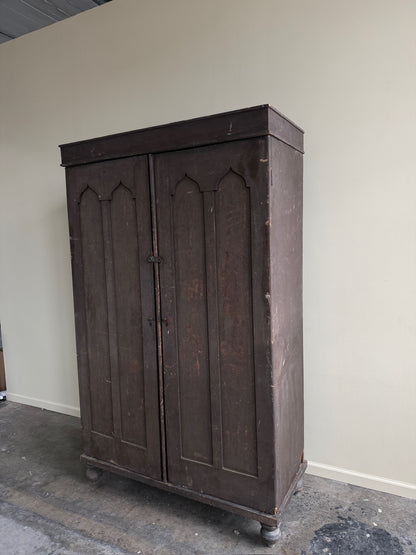 Victorian painted walnut armoire