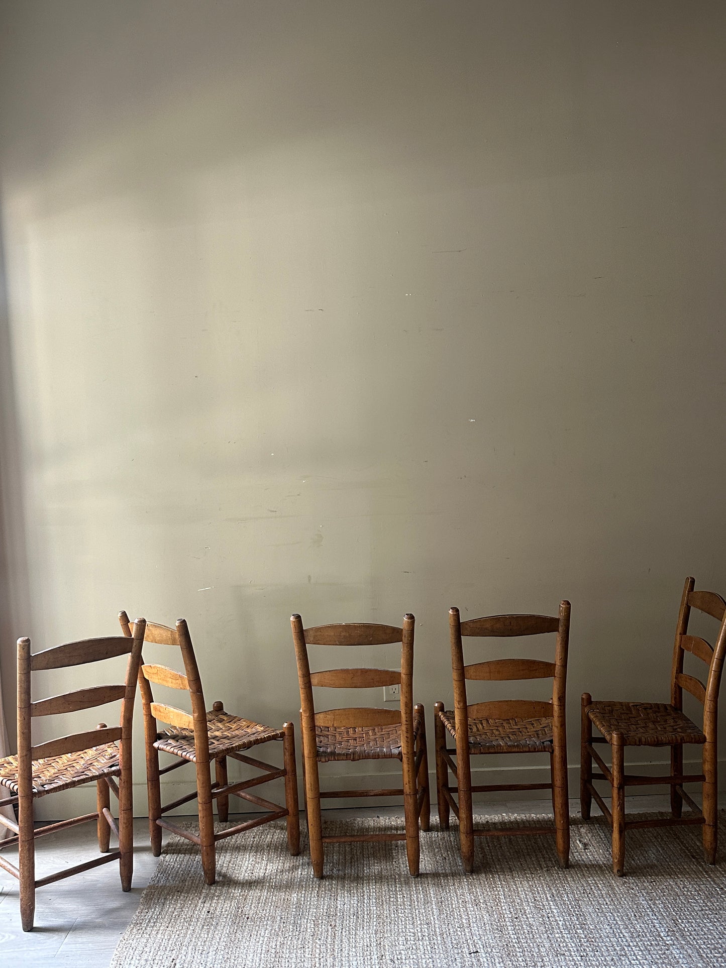 Rush seat dining chairs. (set of 2)