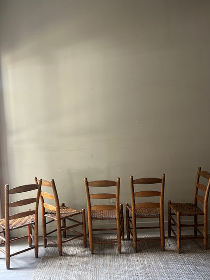 Rush seat dining chairs. (set of 2)