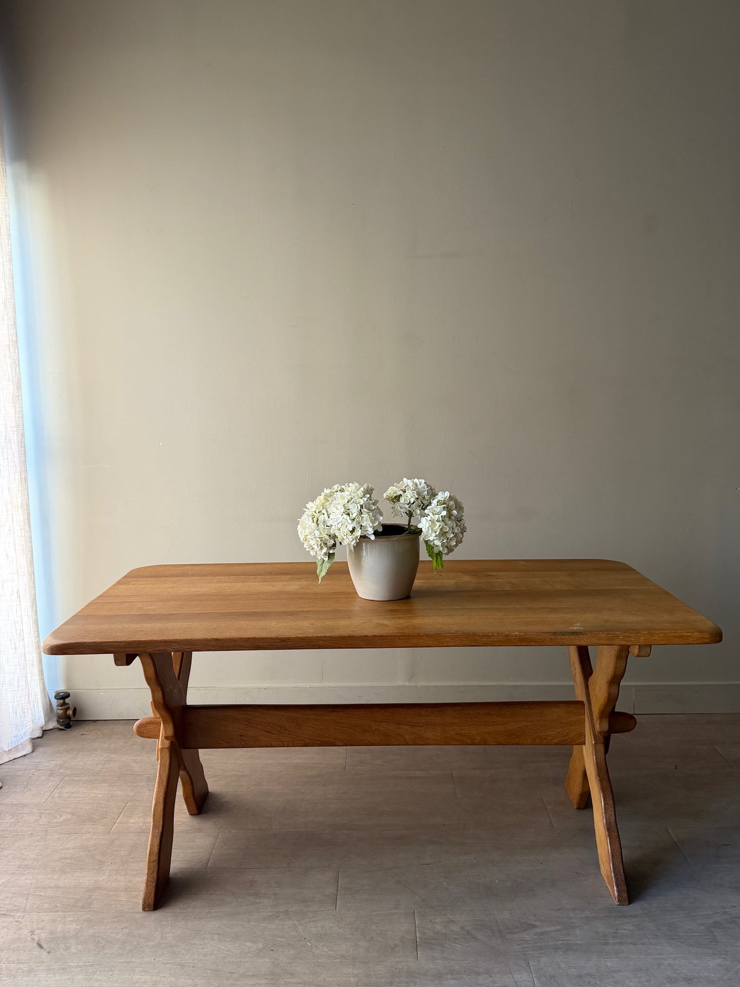 Henning Kjaernulf Danish oak trestle dining table