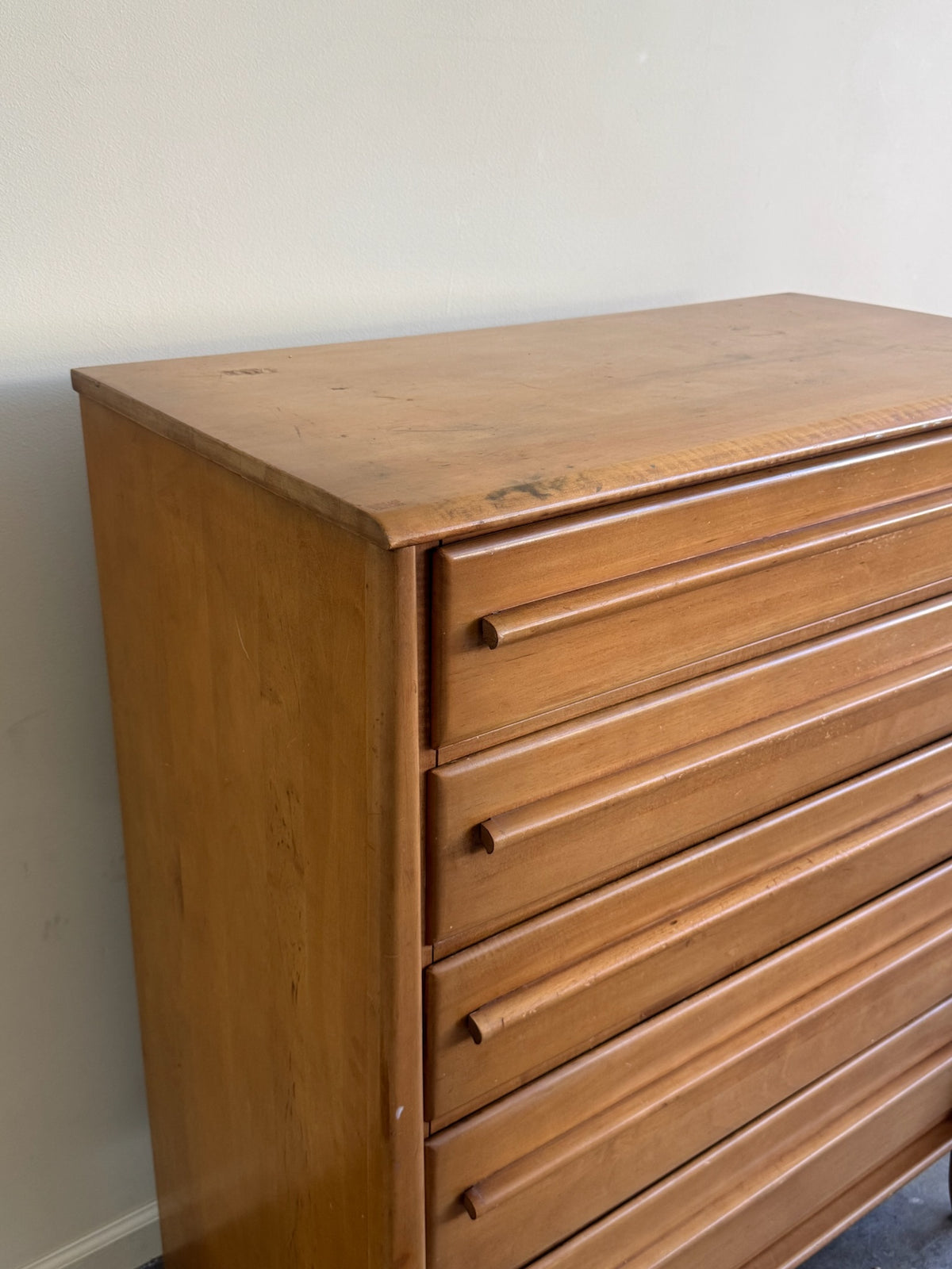 Maple tallboy dresser