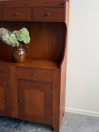 Pine one piece hutch