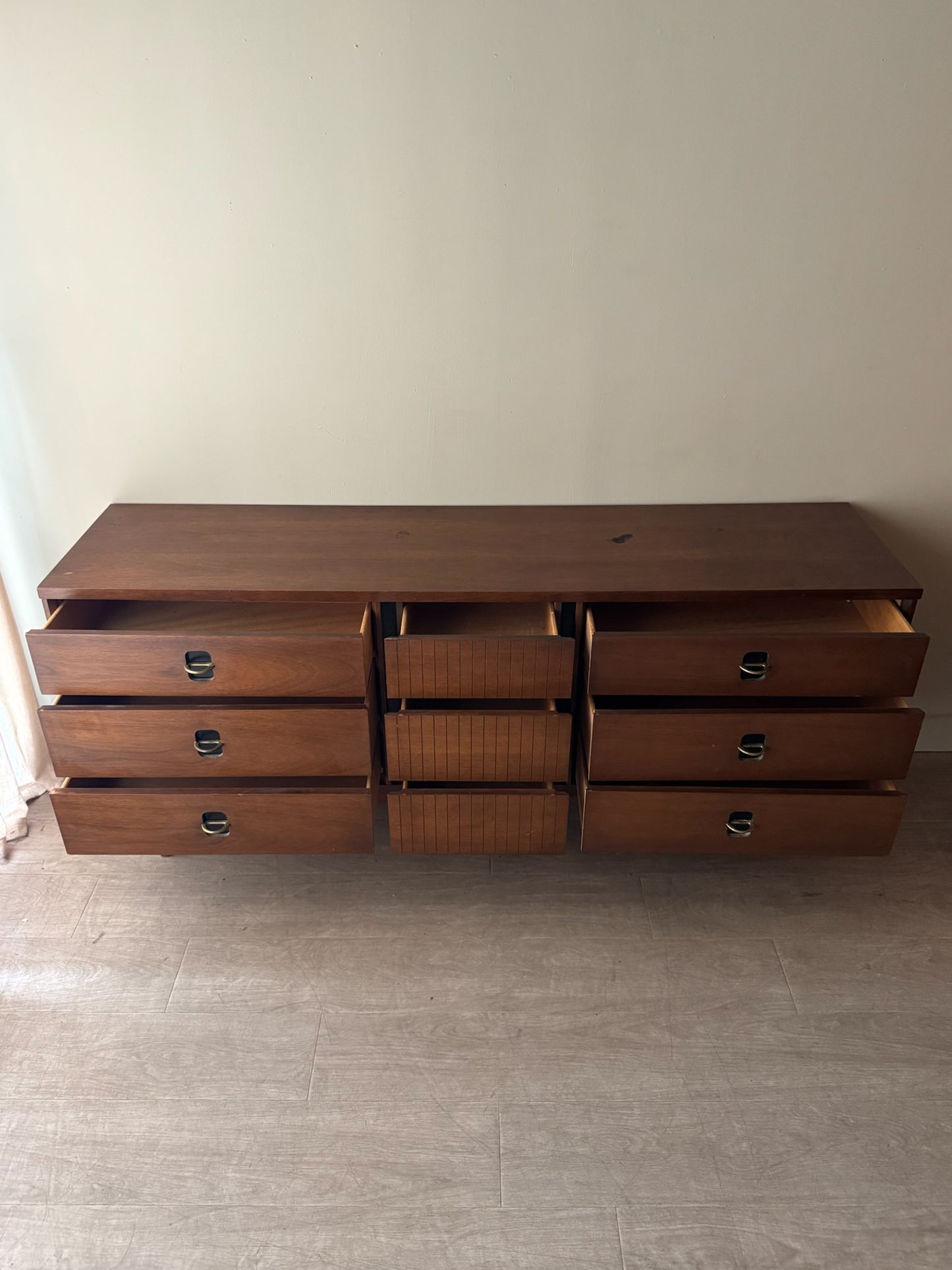 Bassett walnut 9 drawer dresser