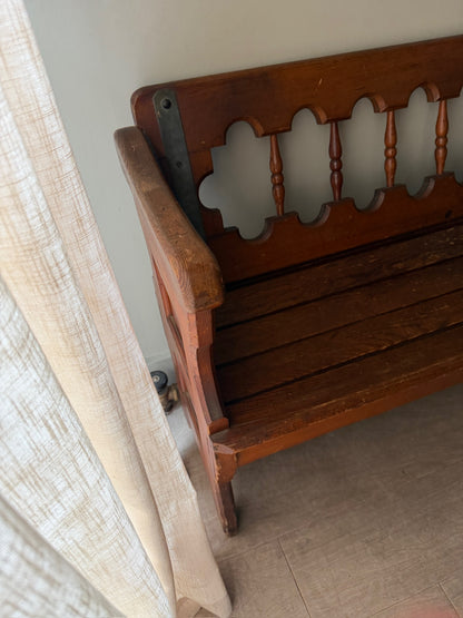 Pine railroad station bench