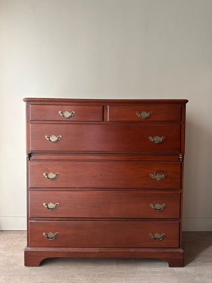 Cherry 6 drawer tallboy dresser
