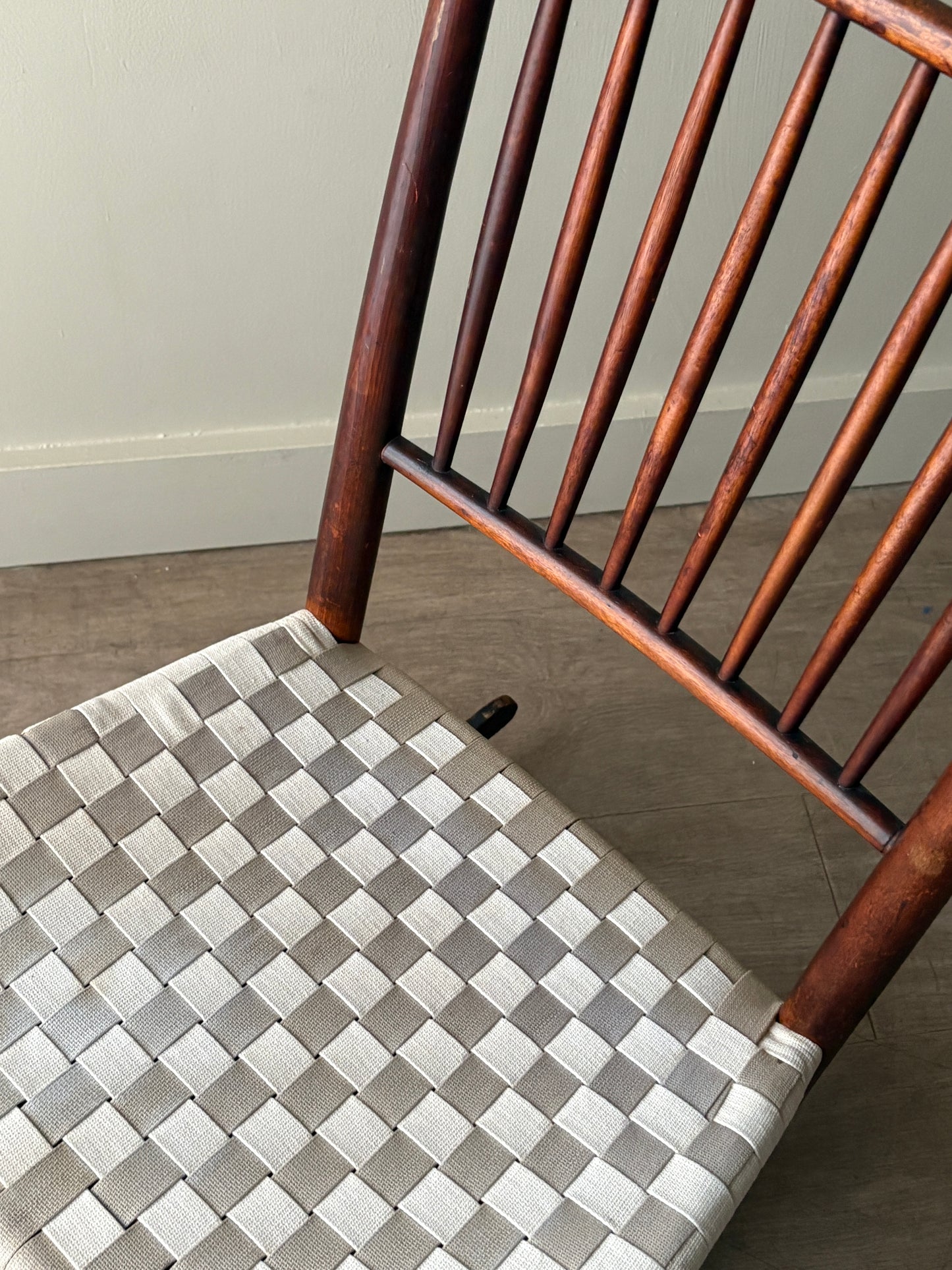 Pine tape seat small rocker