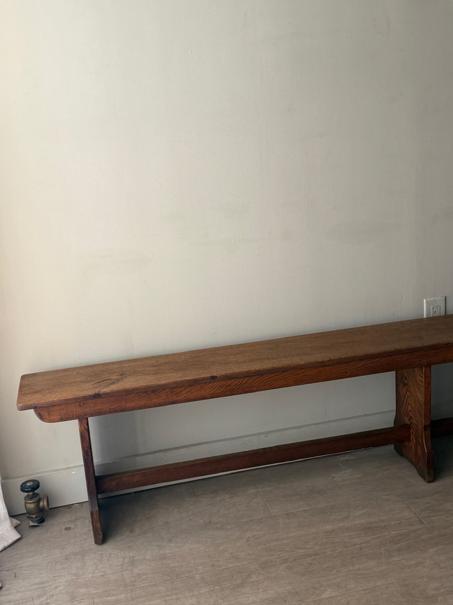 Golden oak benches. Sold individually.