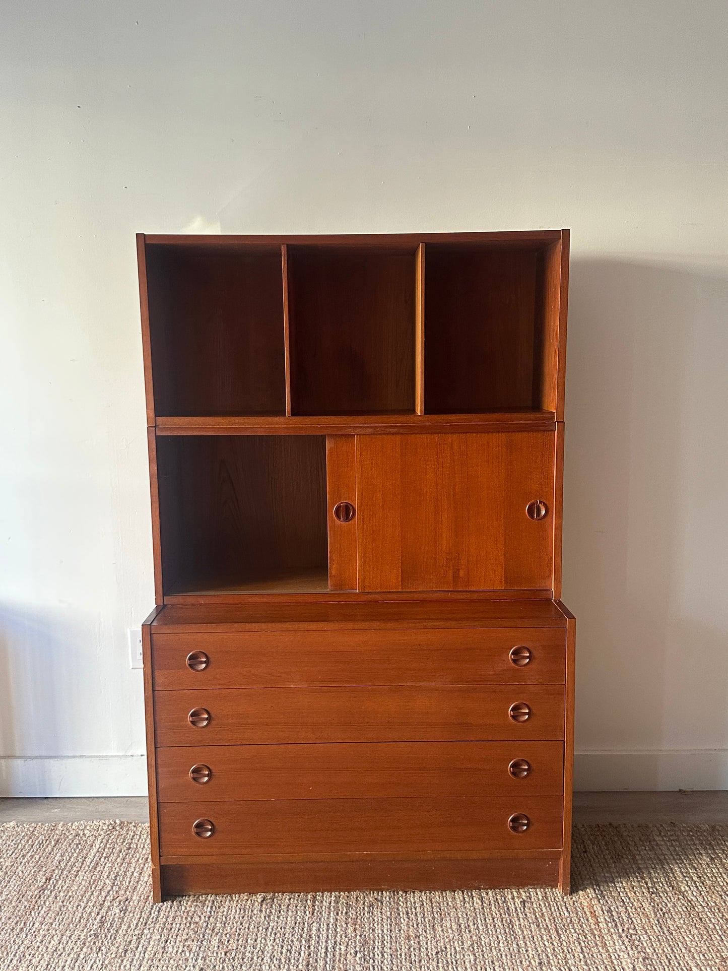 Three piece teak unit