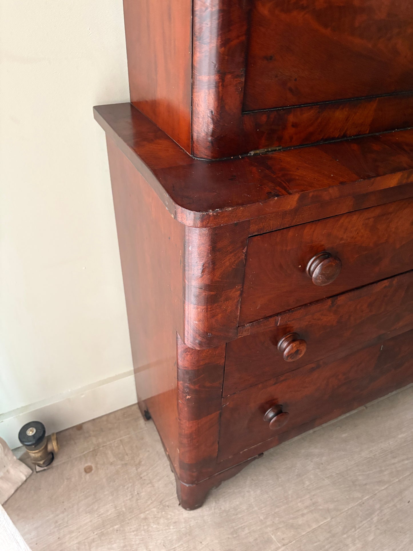 Empire mahogany secretary hutch