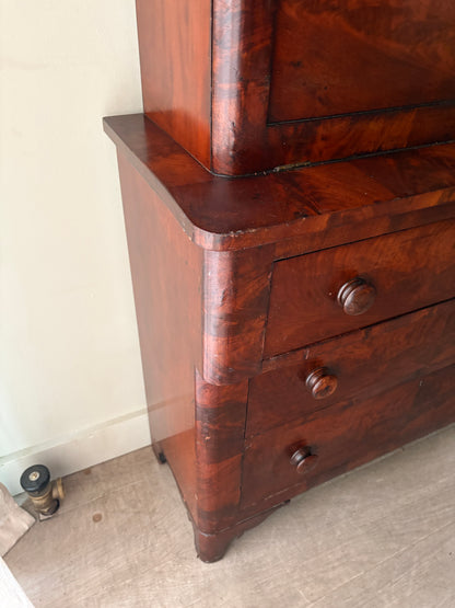Empire mahogany secretary hutch