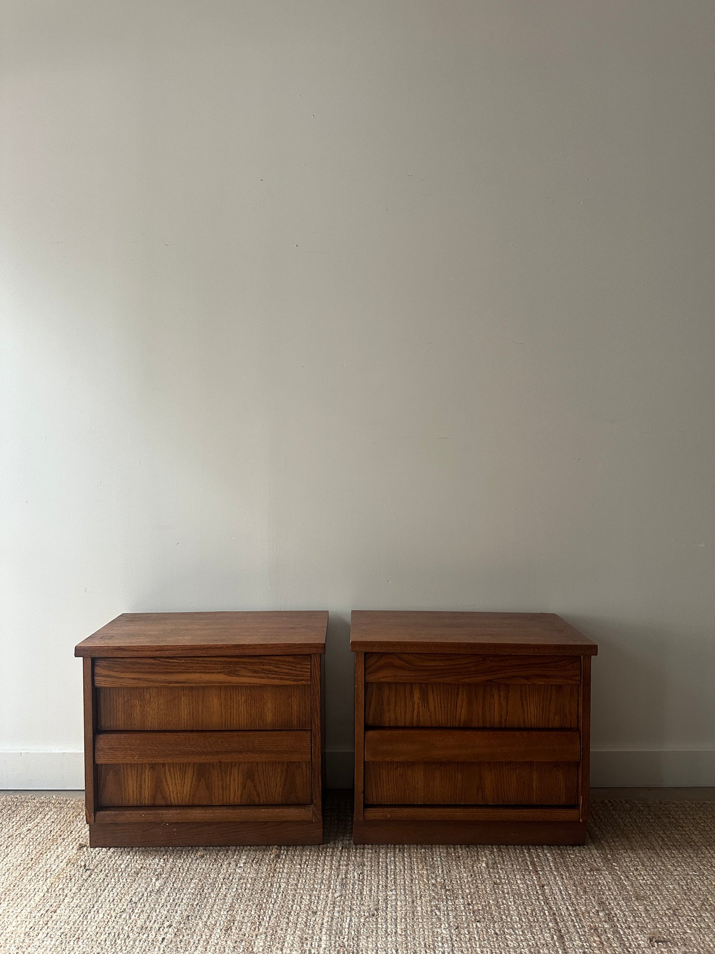 Oak side tables. Sold as a pair.