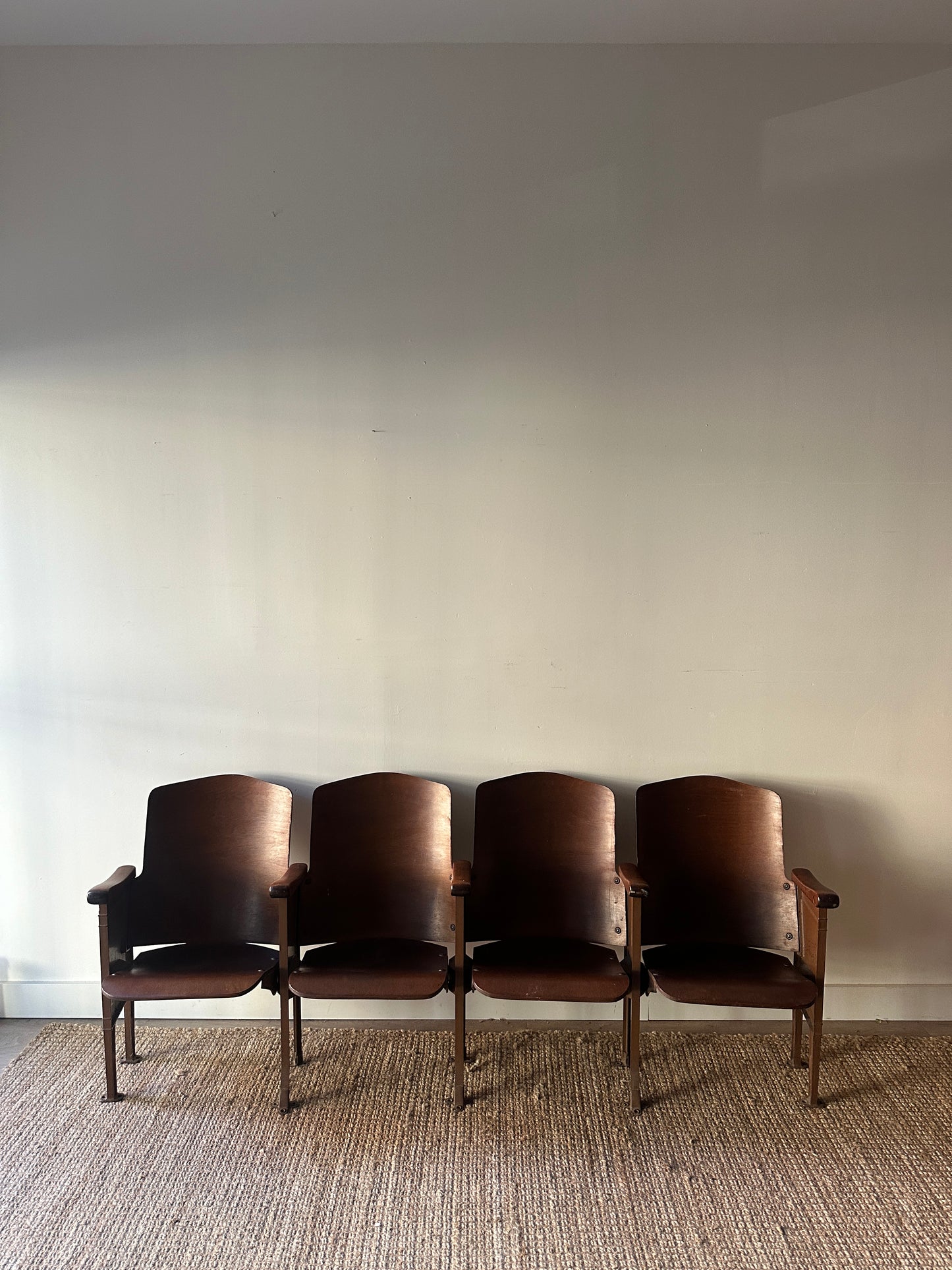 Four seat folding bench from The Strand theater in PA