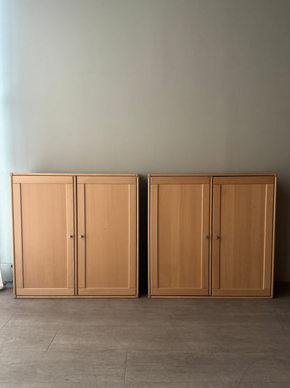 Caso “Rimme” Danish beech modular system - two solid double door units. Sold individually.