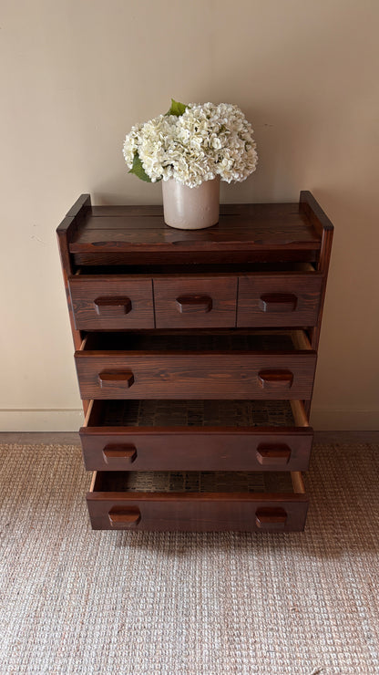 Pine tallboy dresser