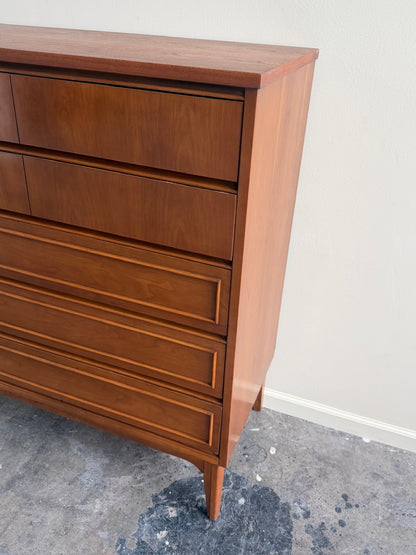 Walnut tallboy dresser