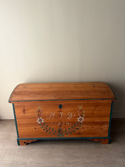Painted pine chest