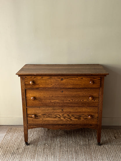 Oak 3 drawer dresser