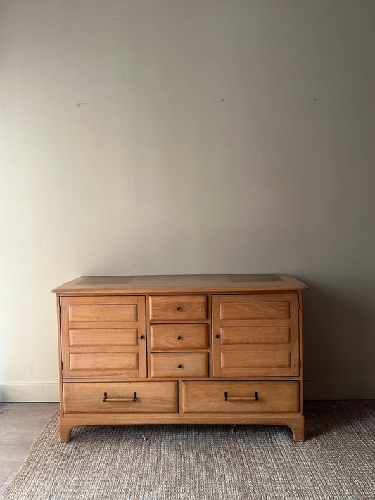 Blonde oak credenza