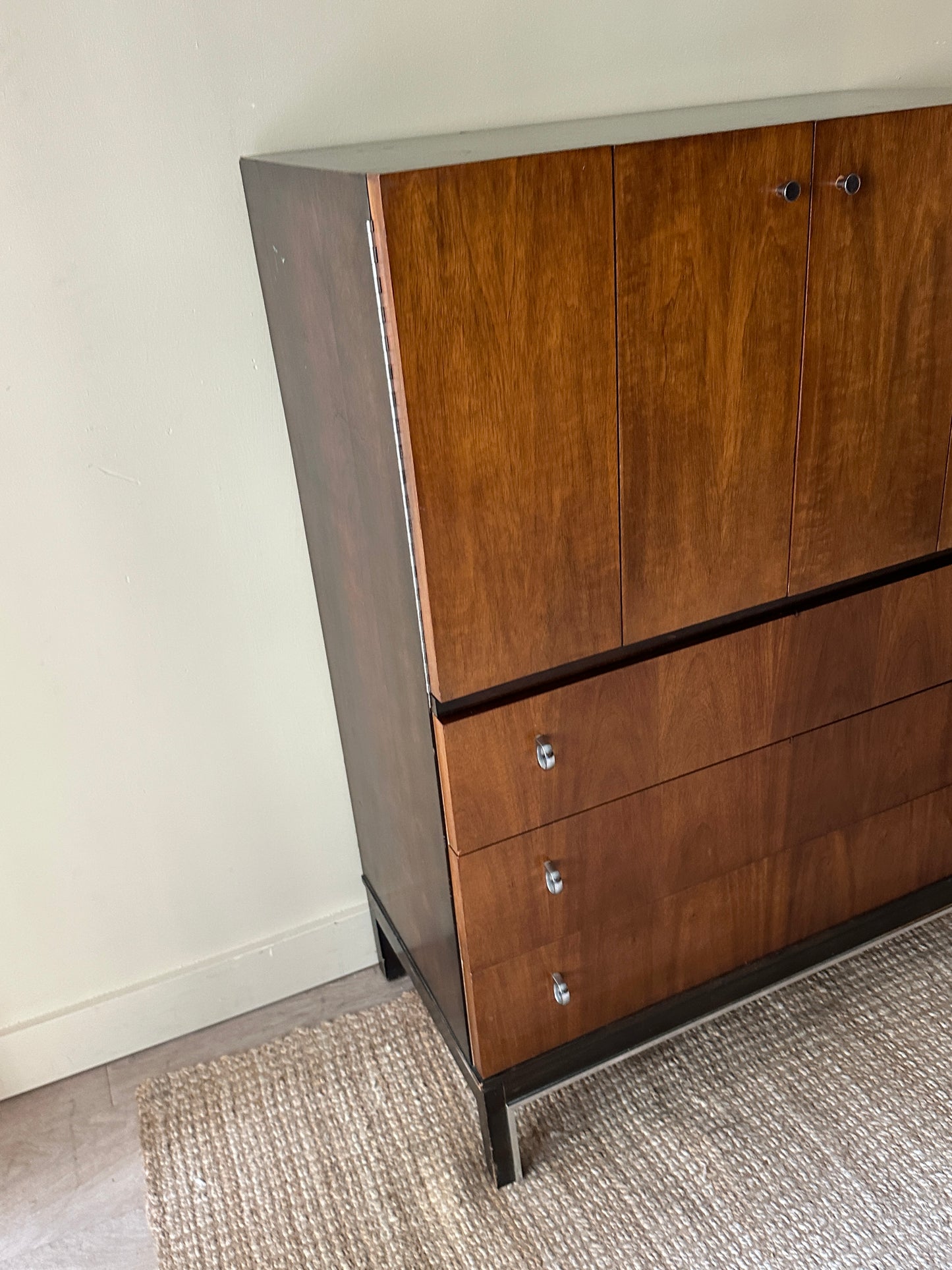 Walnut and Chrome gentleman’s dresser