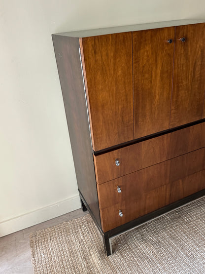 Walnut and Chrome gentleman’s dresser
